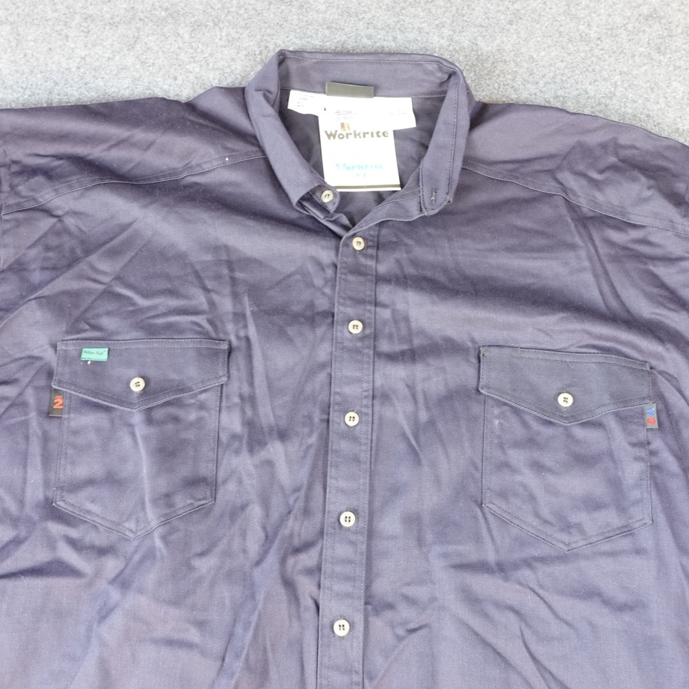 Workrite FR Flame Resistant Shirt Navy Blue 6XL-R 298UT70NB Indura Ultra Soft